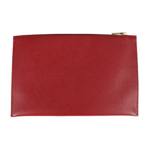 Prada Saffiano Clutch Red Leather Bag